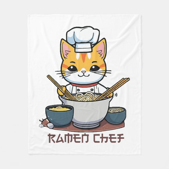 Ramen Chef Fleece Blanket (Front)