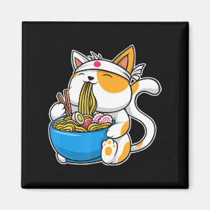 Ramen Cute Cat Kawaii Anime Japanese Food Neko Cat Magnet