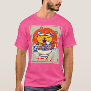 Ramen Cute Cat Kawaii Anime Japanese Food Neko Tee