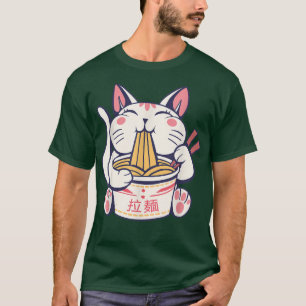 Ramen Cute Cat Kawaii Anime Tee Japanese 