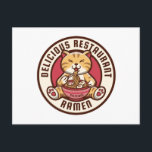 Ramen cute Cat Postcard<br><div class="desc">Get ready for a fun fusion of adorable cats and Japanese ramen culture with the Ramen Cat design! 
This artwork features a playful cat enjoying a warm bowl of ramen,  inspired by Japanese culture and beloved anime style.
Perfect for fans of anime,  Japanese food,  and cute cats!</div>