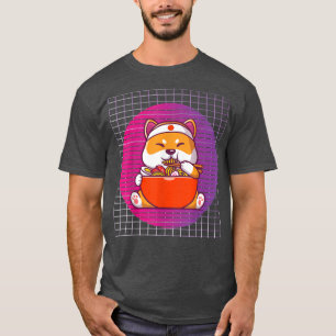 ramen dog cat, eating ramen,kawaii stuff ramen cat T-Shirt