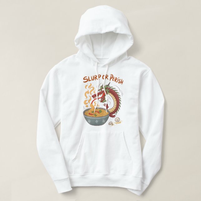 Ramen Dragon Fury | Spicy Noodle & Skull Steam T-S Hoodie (Design Front)