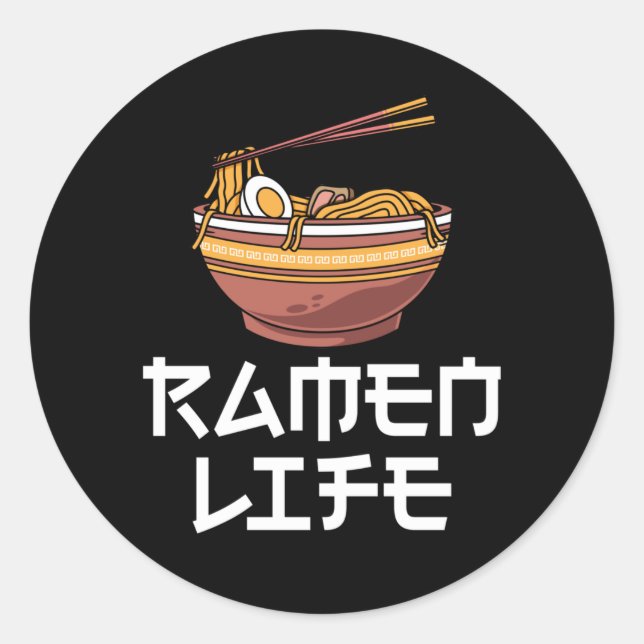 Ramen Foodie Japanese Noodles Lover Classic Round Sticker (Front)