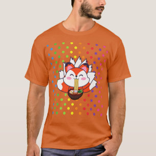 Ramen Fox Funny Kawaii Decor For Girls Kawaii Rame T-Shirt