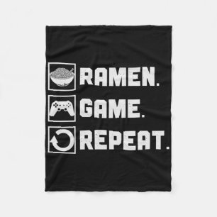 Ramen Game Repeat Noodle Video Games Console Gamer Fleece Blanket