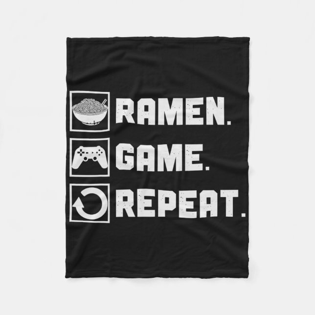 Ramen Game Repeat Noodle Video Games Console Gamer Fleece Blanket (Front)