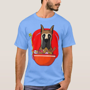 Ramen Great Dane Dog Kawaii Japanese Ramen Noodle T-Shirt