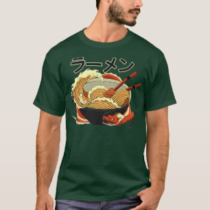Ramen Hiragana Bowl Of Noodles And Asian Dragon Ae T-Shirt