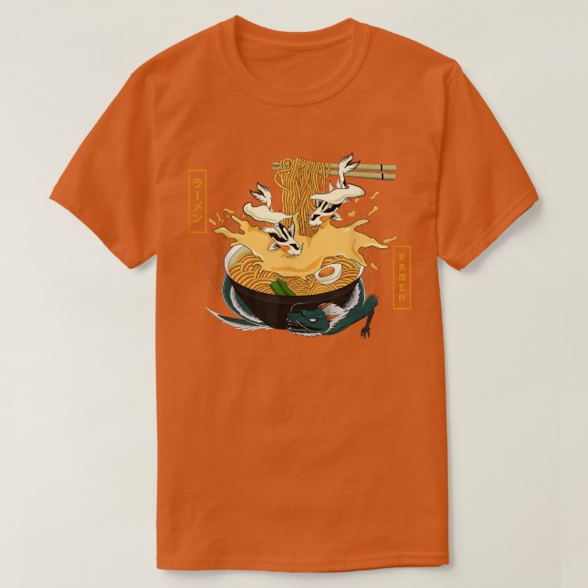 Ramen Hiragana Bowl Of Noodles Koi Fish Asian Drag T-Shirt (Design Front)