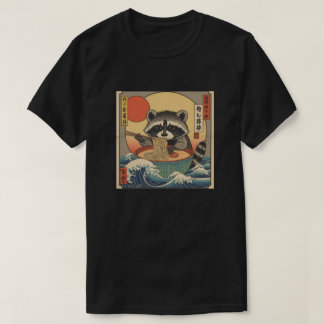 Ramen Japanese Funny Kawaii baby racoon Anime T-Shirt