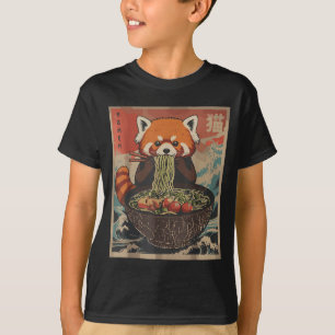 Ramen Japanese Graphic Tees Red Panda Anime Shirts