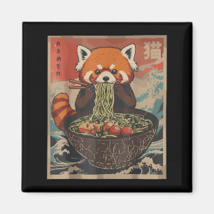 Ramen Japanese Graphic Tees Red Panda Anime Shirts Magnet