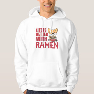 Ramen Japanese Noodles Sweet Corgi Eats Ramen Hoodie