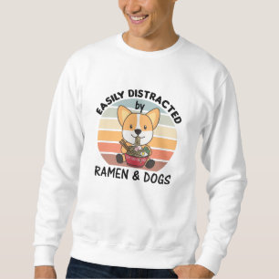 Ramen Japanese Noodles Sweet Corgi Eats Ramen Sweatshirt