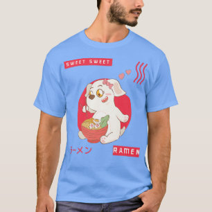 Ramen Japanese Noodles Sweet Dog Funny Dogs With F T-Shirt