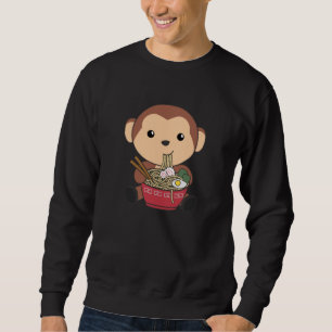 Ramen Japanese Noodles Sweet Monkey Eats Ramen Sweatshirt