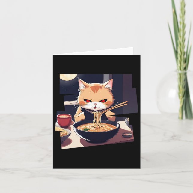 Ramen Kawaii Cat Anime 1  Card (Front)