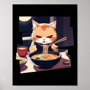 Ramen Kawaii Cat Anime 1  Poster