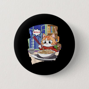 Ramen Kawaii Cat Anime  6 Cm Round Badge