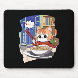 Ramen Kawaii Cat Anime  Mouse Pad
