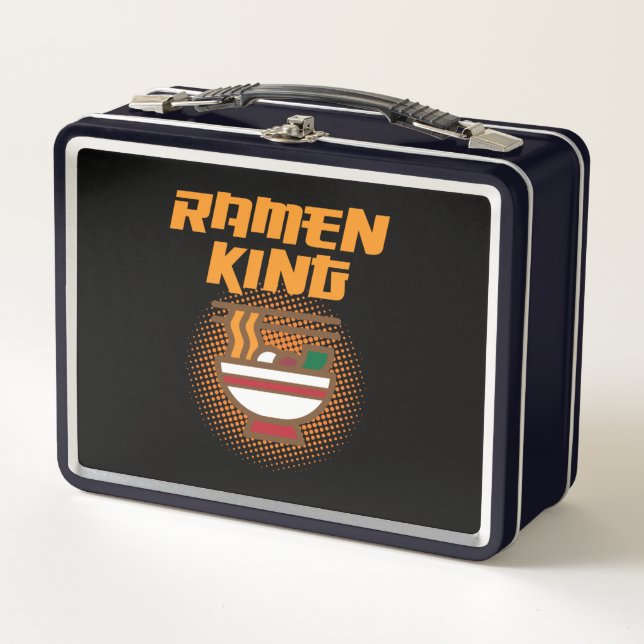 Ramen King Anime Kawaii Ramen Noodles Lover Graphi Metal Lunch Box (Front)