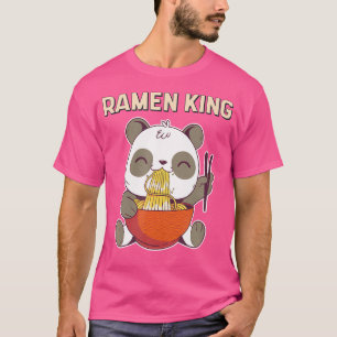 Ramen King Anime Noodles Kawaii Japanese Panda Ske T-Shirt