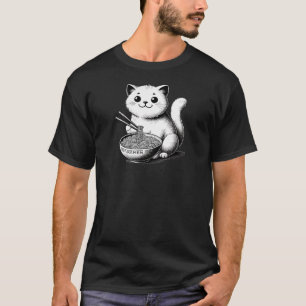 Ramen Kitty Delight – Cozy Cat Eats Noodles TSQ T-Shirt