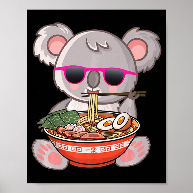 Ramen Koala Anime Otaku Japanese Noodles Gift Girl Poster (Front)