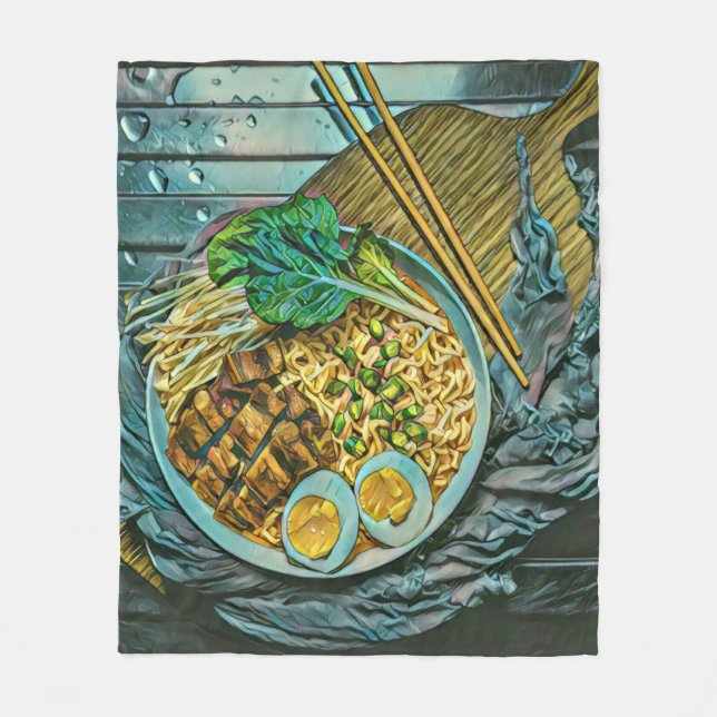 Ramen lover gift fleece blanket (Front)