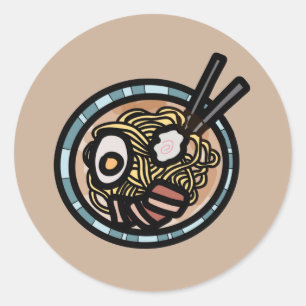 Ramen lovers cute Japanese Classic Round Sticker