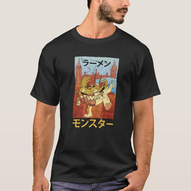 Ramen Monster - Kawaii Anime - Japanese Esthetics T-Shirt (Front)