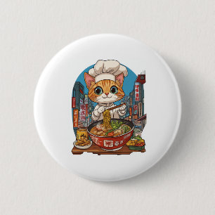 Ramen Neko – Funny Cat Chef Anime Food 6 Cm Round Badge