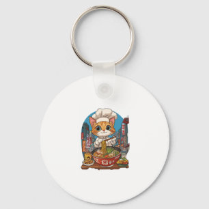 Ramen Neko � Funny Cat Chef Anime Food Key Ring