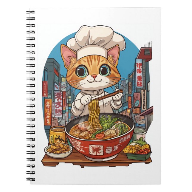 Ramen Neko � Funny Cat Chef Anime Food Notebook (Front)