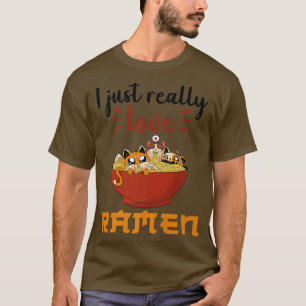 Ramen Noodle Bowl Love Japanese Kawaii Cat I Reall T-Shirt