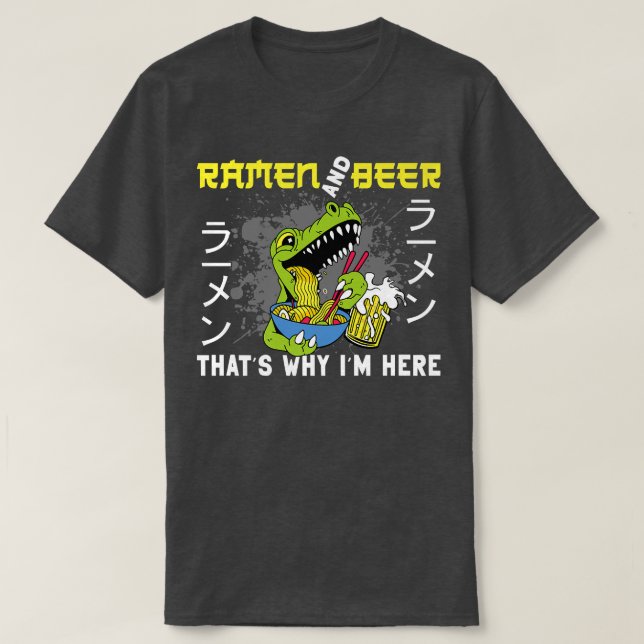 Ramen Noodle Bowl Love Japanese Kawaii Crocodile A T-Shirt (Design Front)