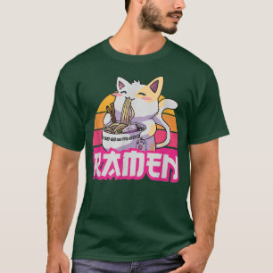 Ramen Noodle Cute Cat Anime Tee Japanese Funny Sou