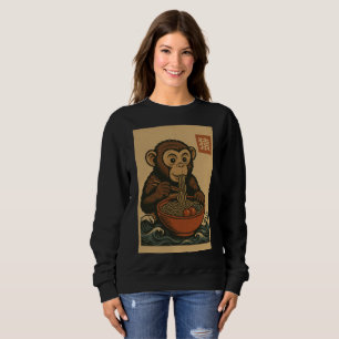 Ramen Noodle Eating: Monkey Women's sweatshirt