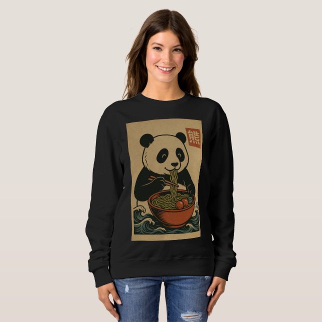 Ramen Noodle Eating: Panda Women's sweatshirt (Front Full)
