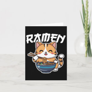 Ramen Noodle Neko Cat Japanese Kawaii Manga Anime  Card