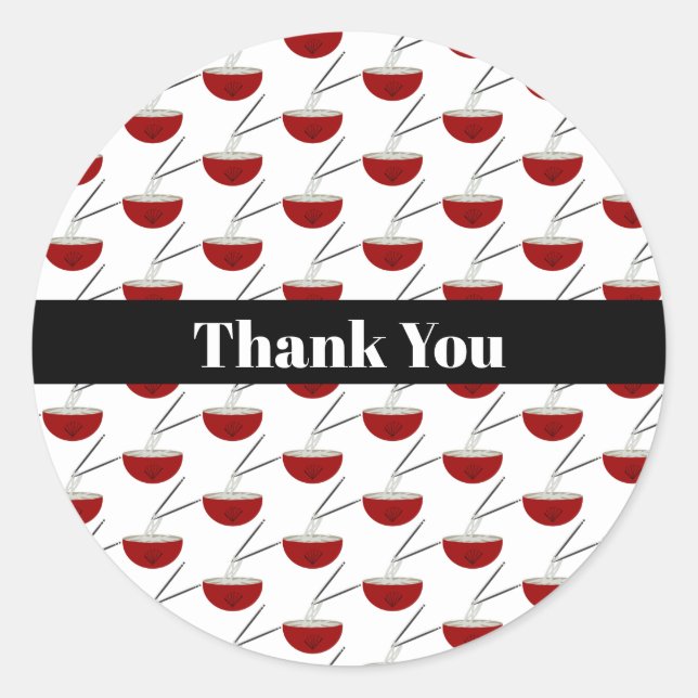 Ramen Noodles Asian Bowl Party Classic Round Sticker (Front)