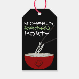 Ramen Noodles Asian Bowl Party Gift Tags