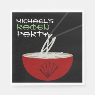 Ramen Noodles Asian Bowl Party Napkin