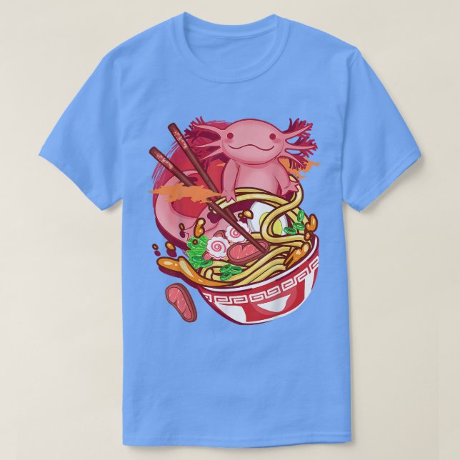 Ramen Noodles Axolotl Anime Otaku Japanese Food Gi T-Shirt (Design Front)
