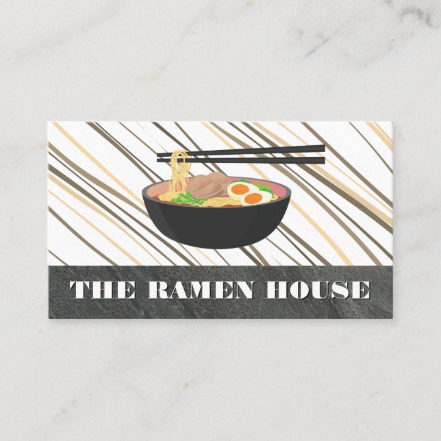 Ramen Noodles Bowl and Chopsticks Business Card (Front)