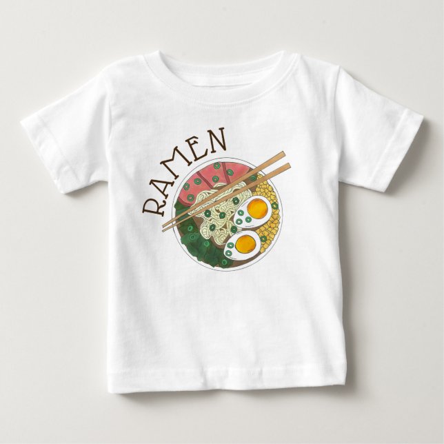 Ramen Noodles Bowl Japanese Food Restaurant Foodie Baby T-Shirt (Front)