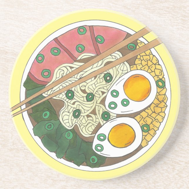 Ramen Noodles Bowl Japanese Food Restaurant Foodie Coaster (Front)