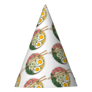 Ramen Noodles Bowl Japanese Food Restaurant Foodie Party Hat