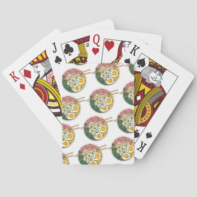 Ramen Noodles Bowl Japanese Food Restaurant Foodie Playing Cards (Back)